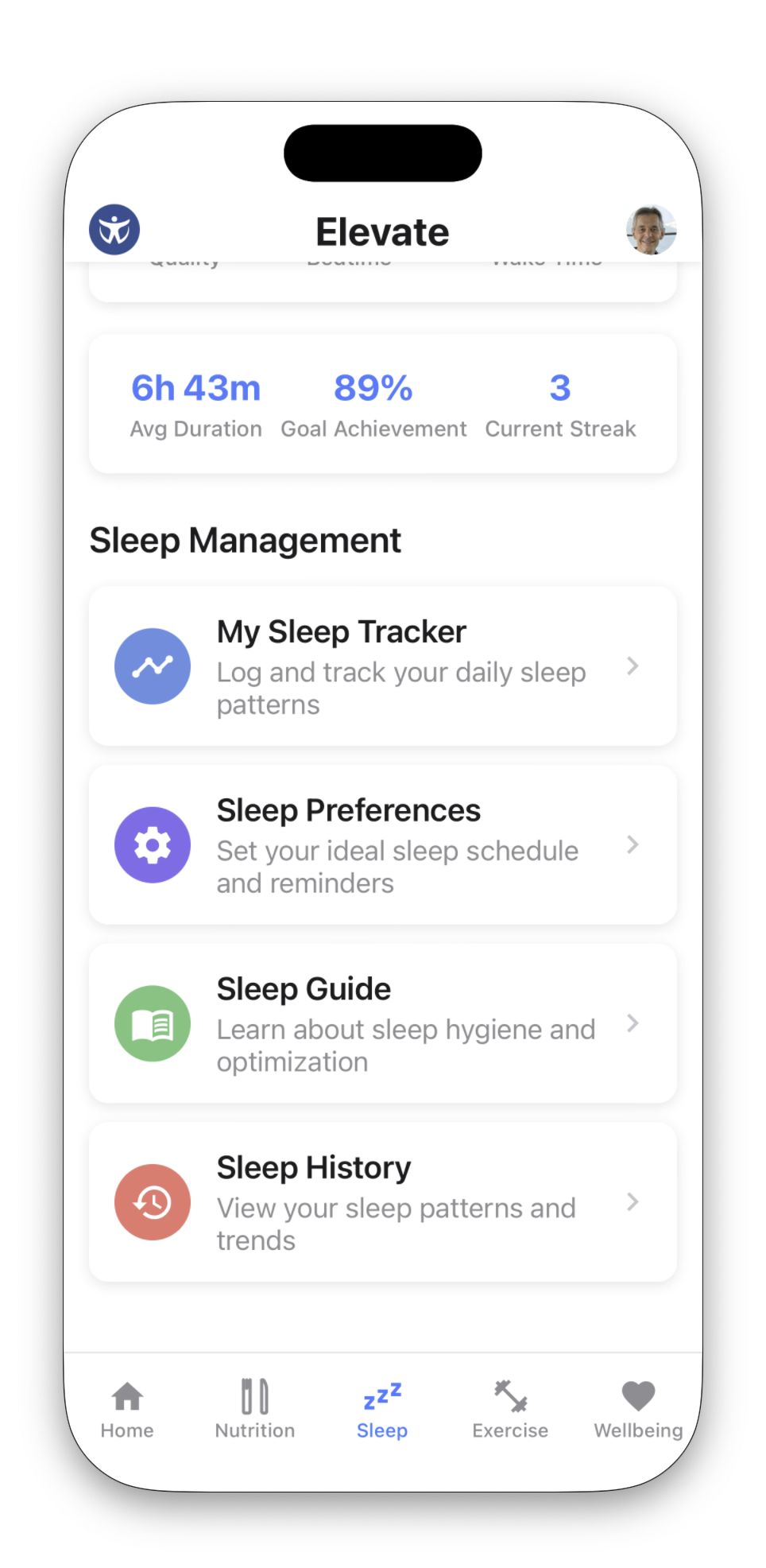 Sleep dashboard