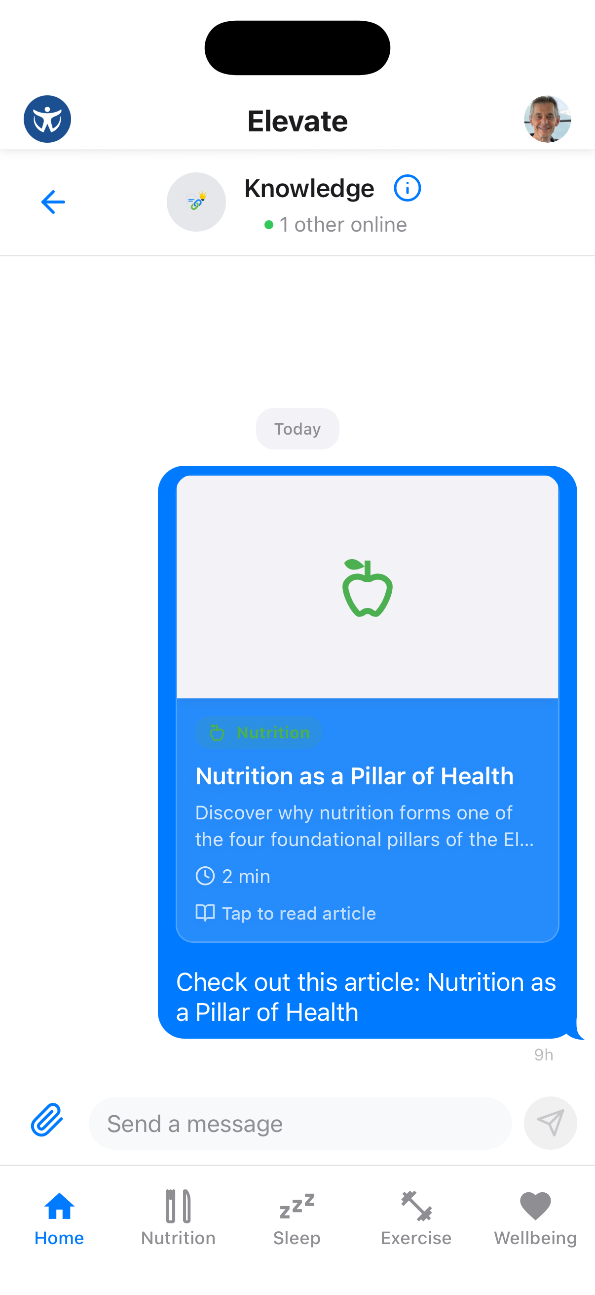 Direct message conversation