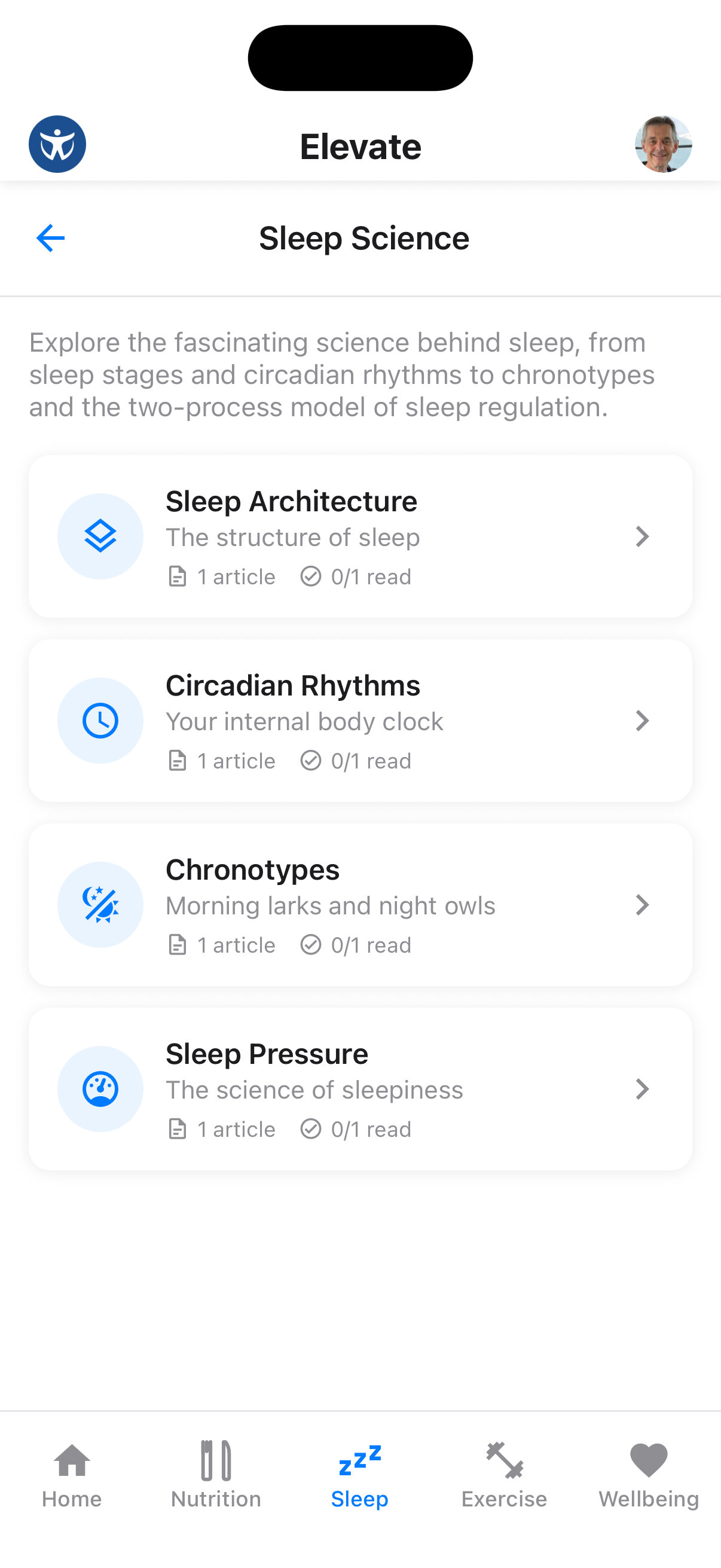 Knowledge article list showing available topics