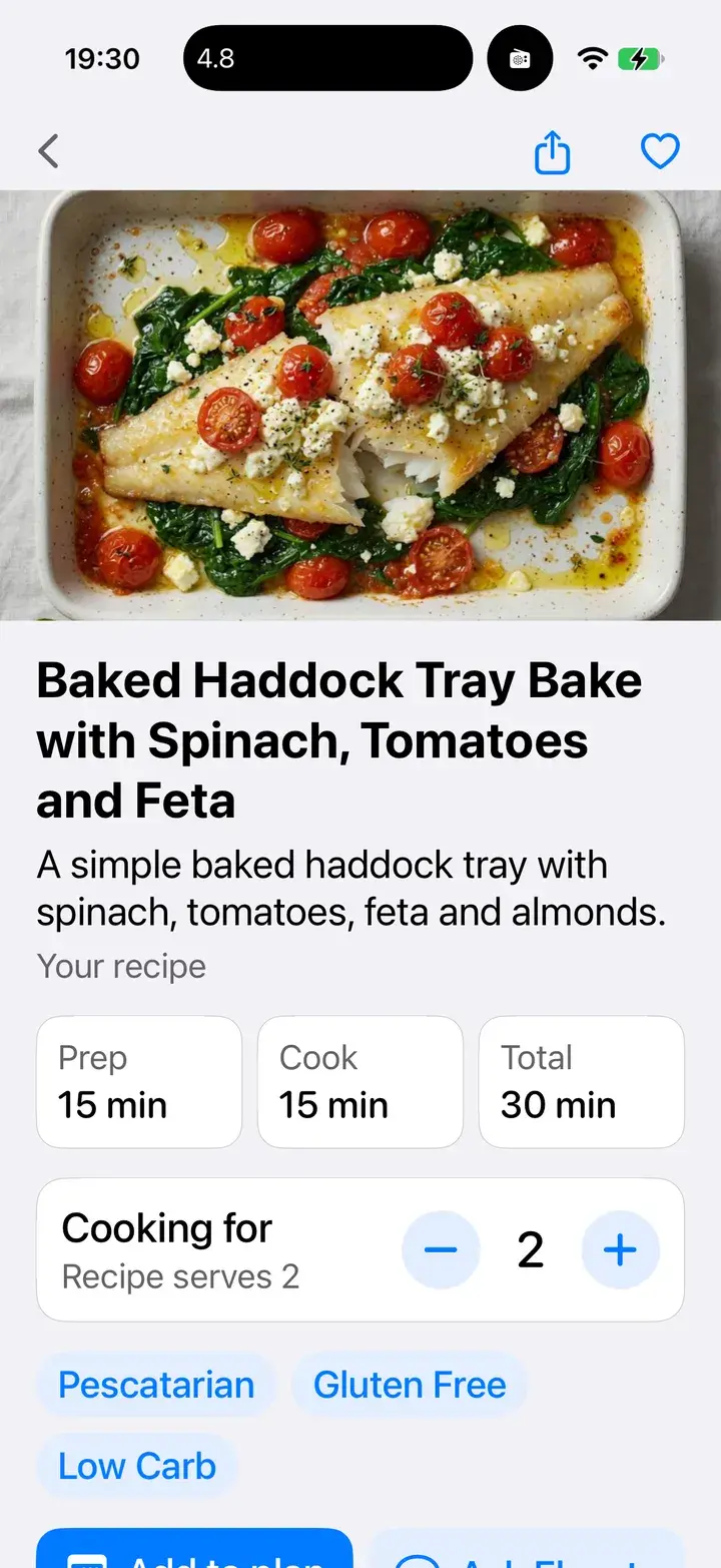 Recipe: baked haddock tray bake with spinach, tomatoes and feta. 30 minutes, serves 2, pescatarian, gluten free, low carb.